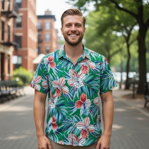 Tommy Bahama IslandZone Iris Oasis Camp Shirt - Emerald Grass SZ XXXL NWT - Picture 1 of 10